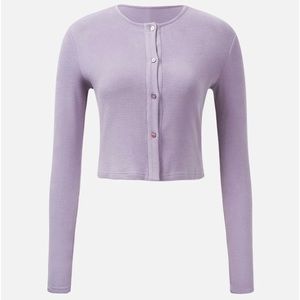 NWT- OGL Crop - Brushed Thermal Button-Up Cardigan